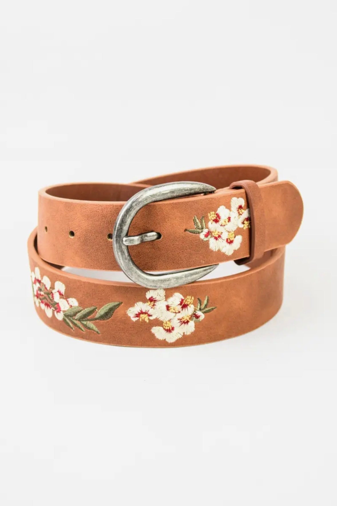 Hibiscus Embroidered Belt