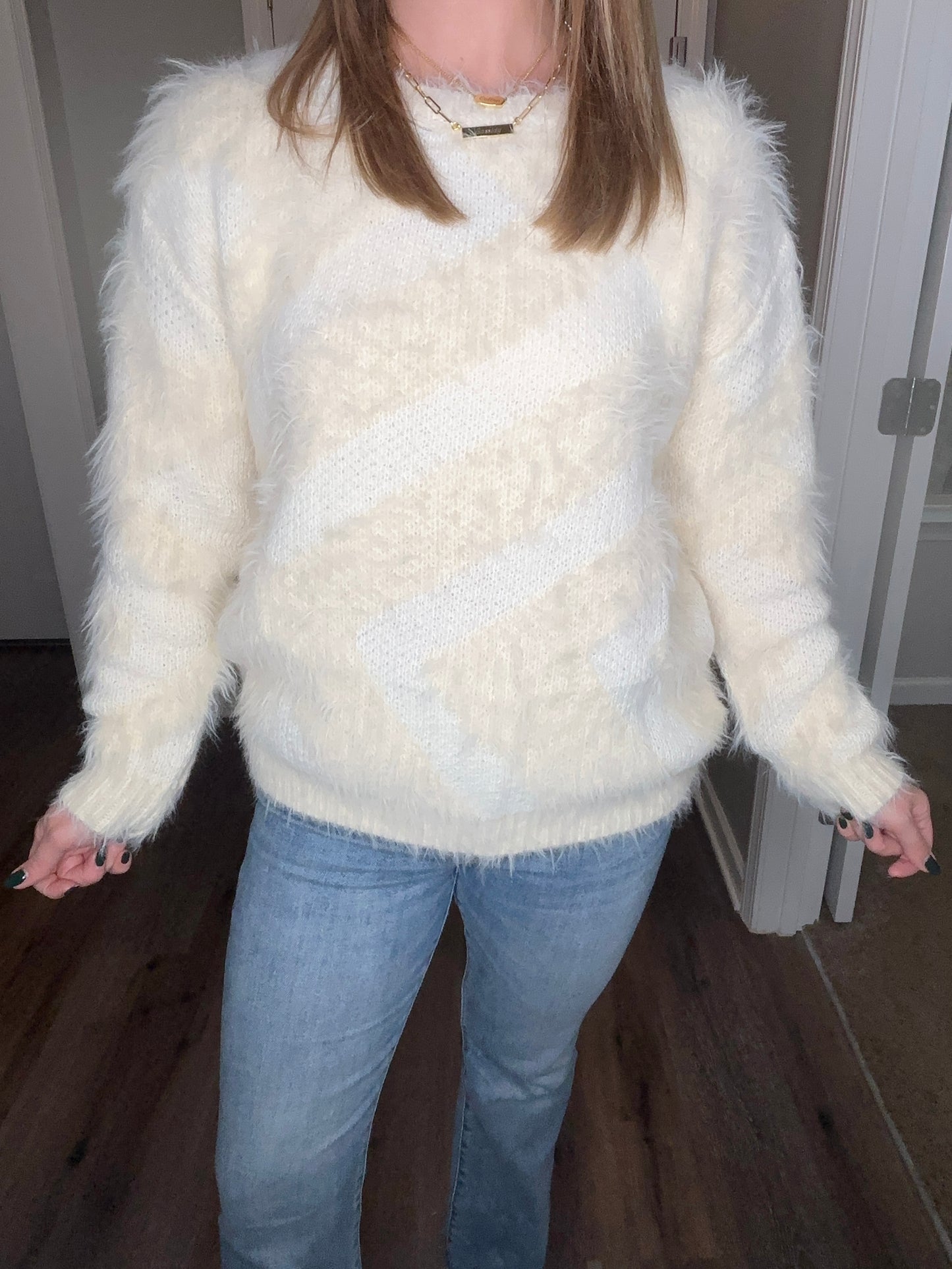 Frangipani Faux Fur Sweater