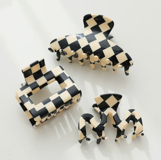 Checkmate S/M Hair Claw Clips