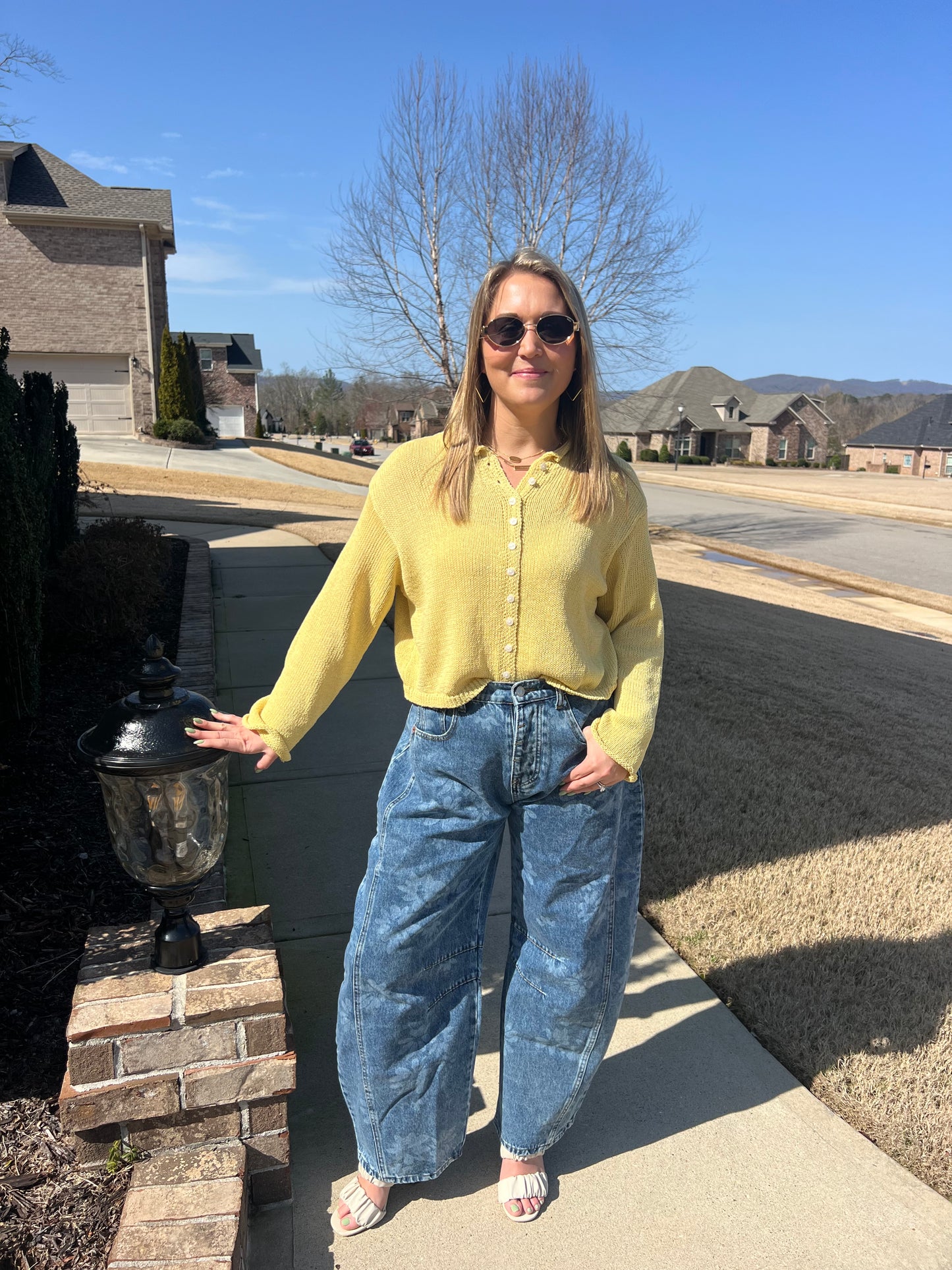 Agapanthus Floral Barrel Pants