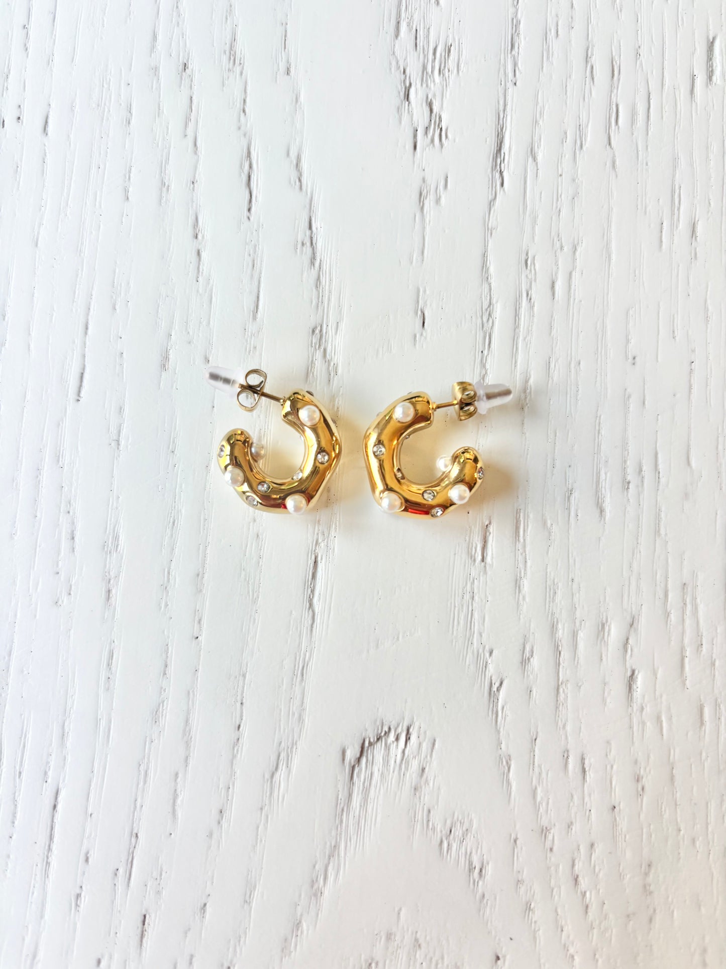 Pearl hoop earrings