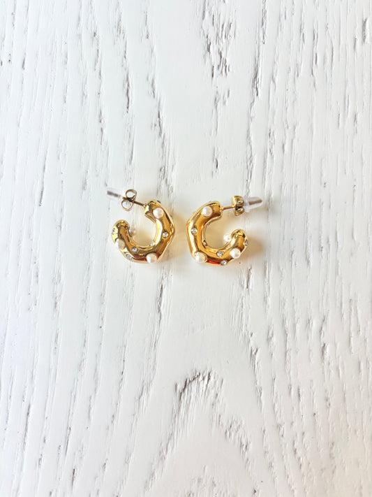 Pearl hoop earrings