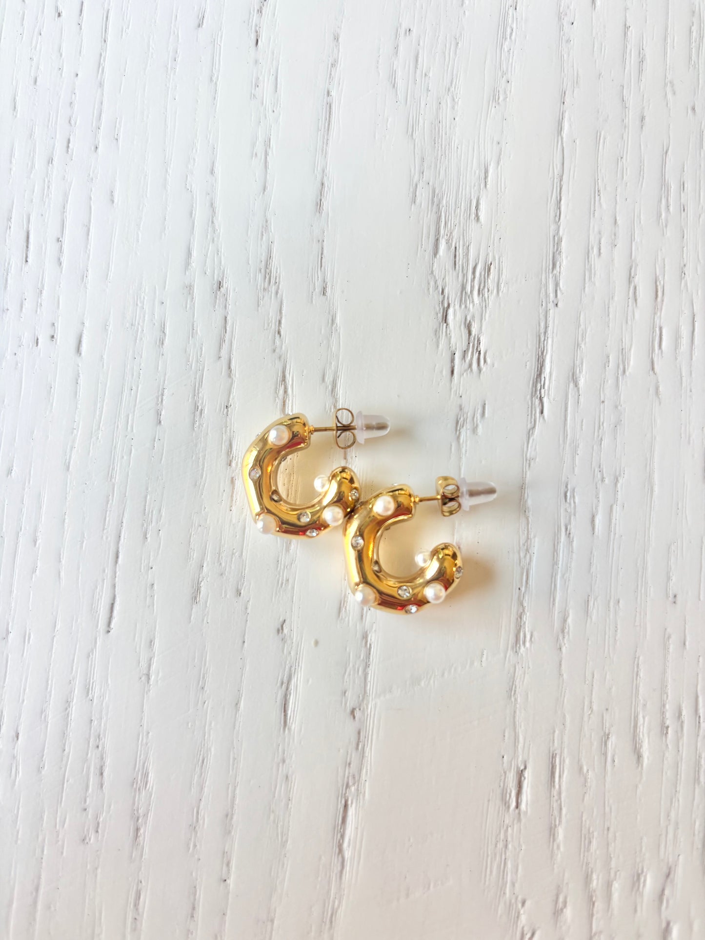 Pearl hoop earrings