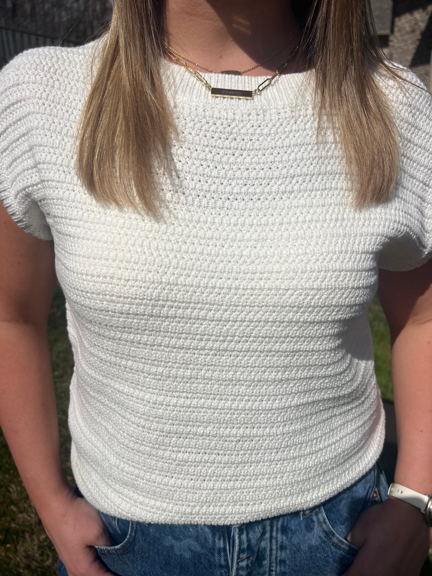 Carnation Cap Sleeve Sweater
