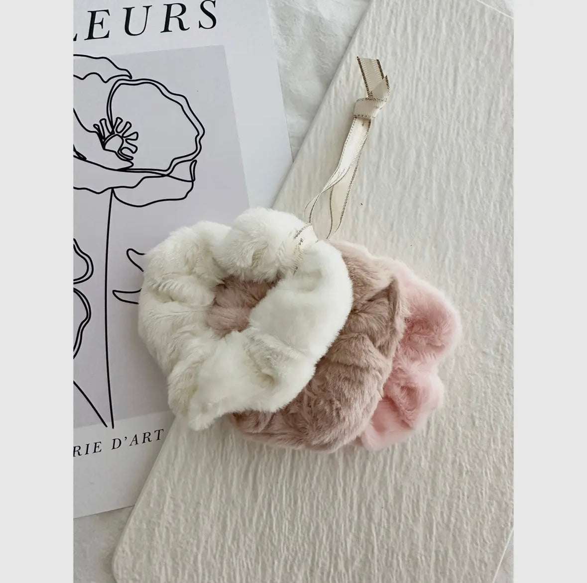 Fuzzy Hair Scrunchies