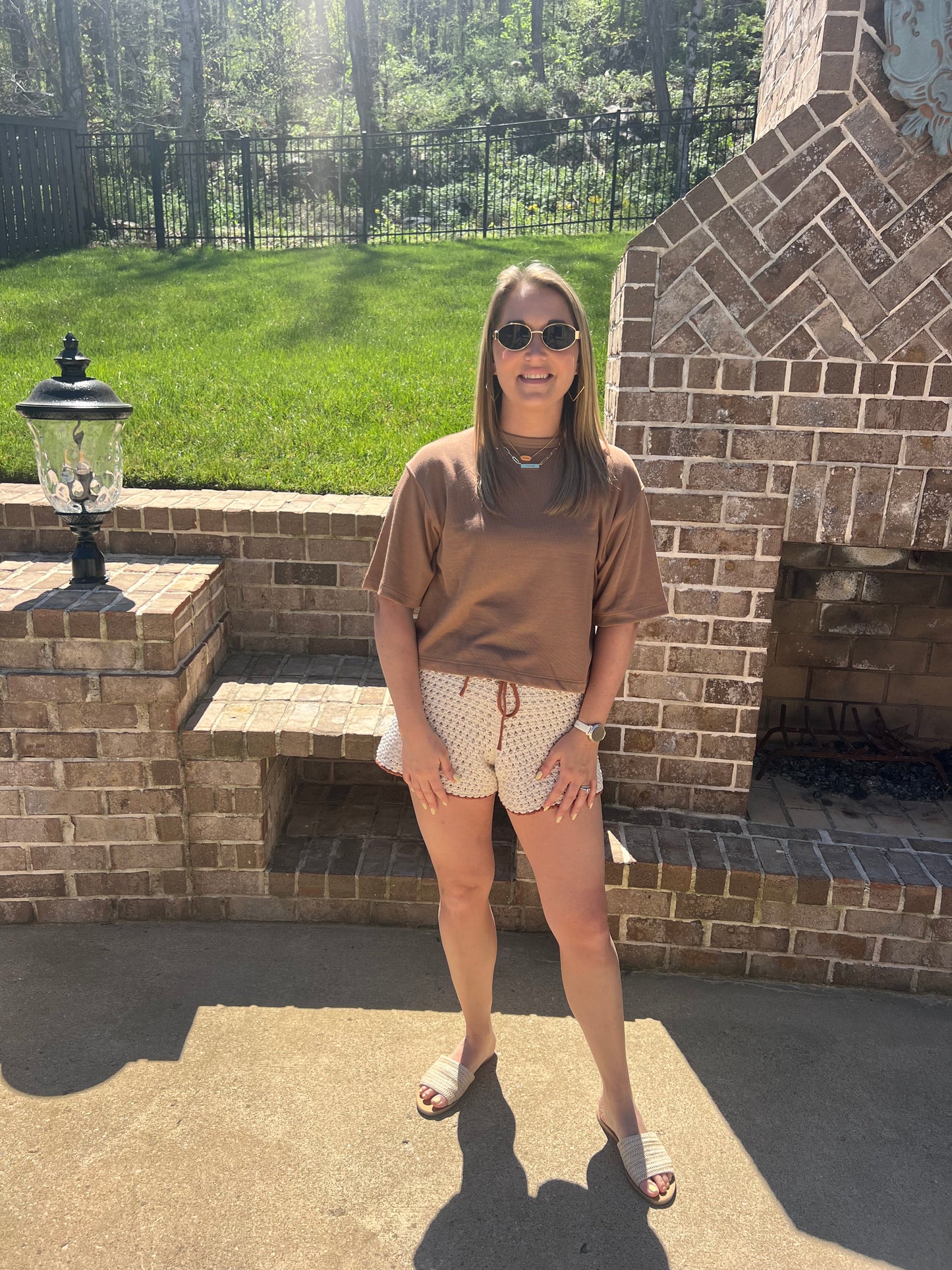 Bee Balm Brushed Inside Short Sleeve Top