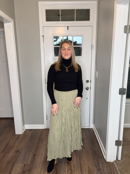 Frostkiss Mock Neck Ribbed Sweater