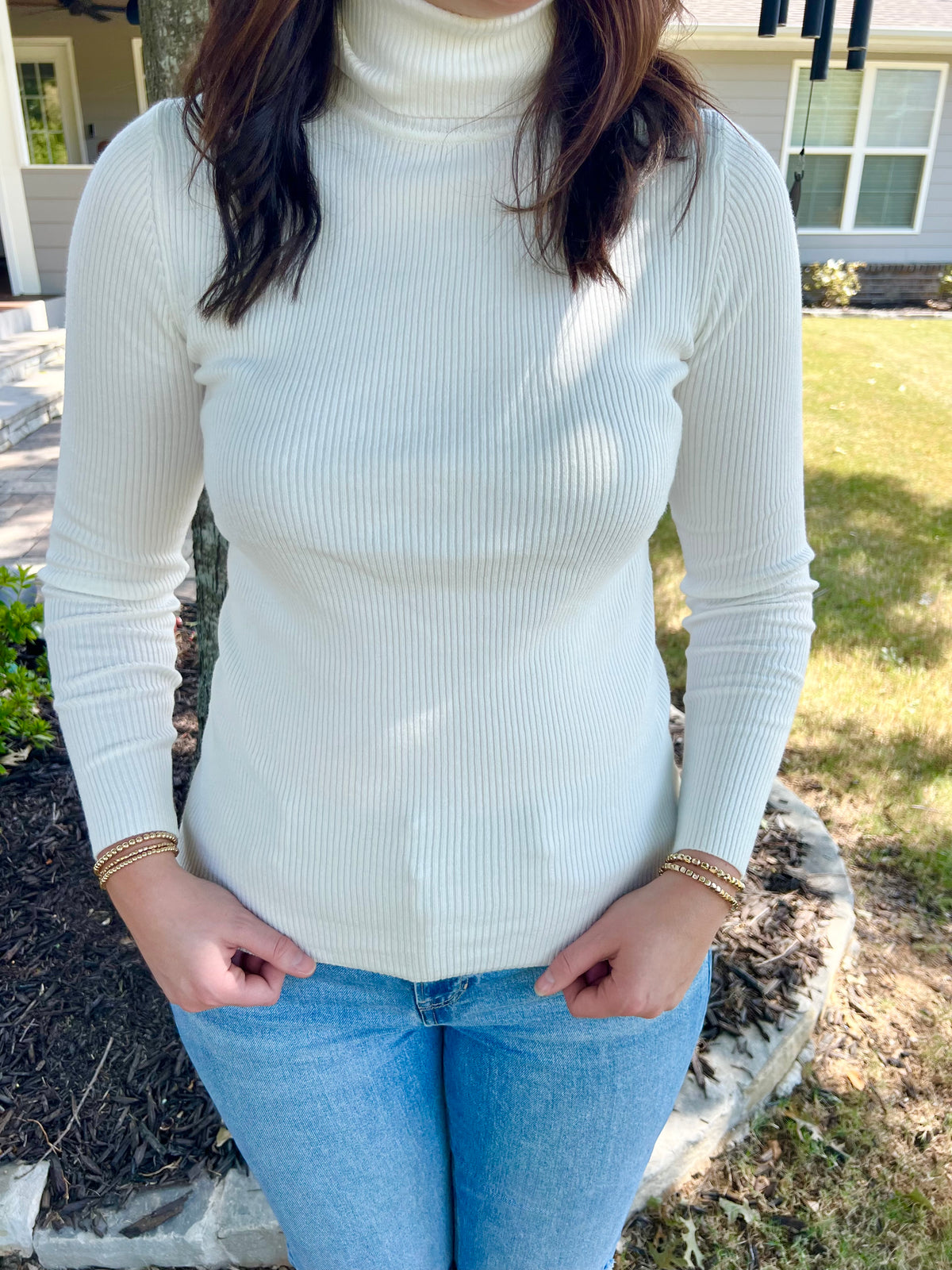 Hosta Ribbed Turtleneck Pullover