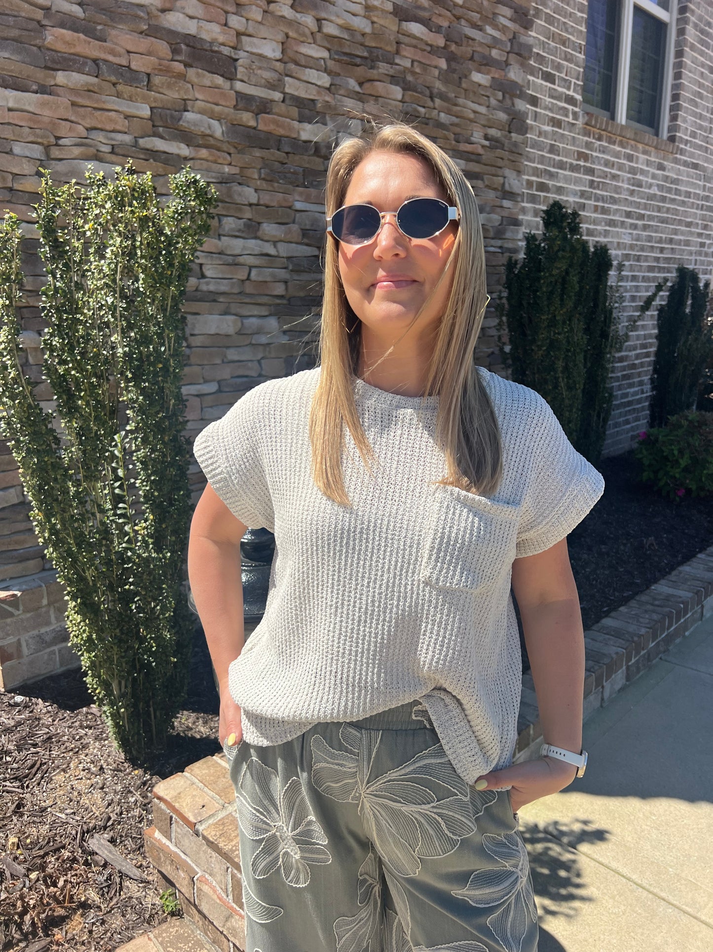 Cosmos Woven Pocket Sweater