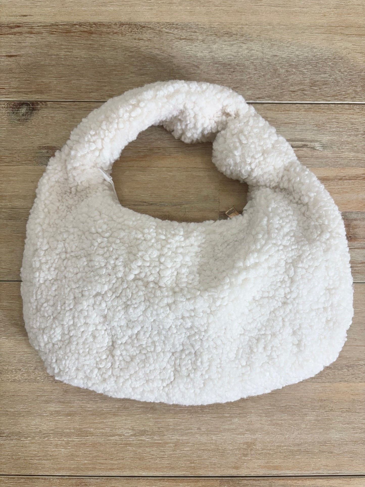 Abbey Knotted Handle Sherpa Hobo Bag