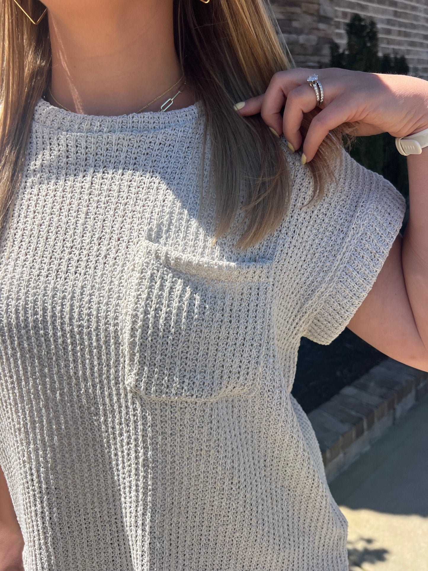 Cosmos Woven Pocket Sweater