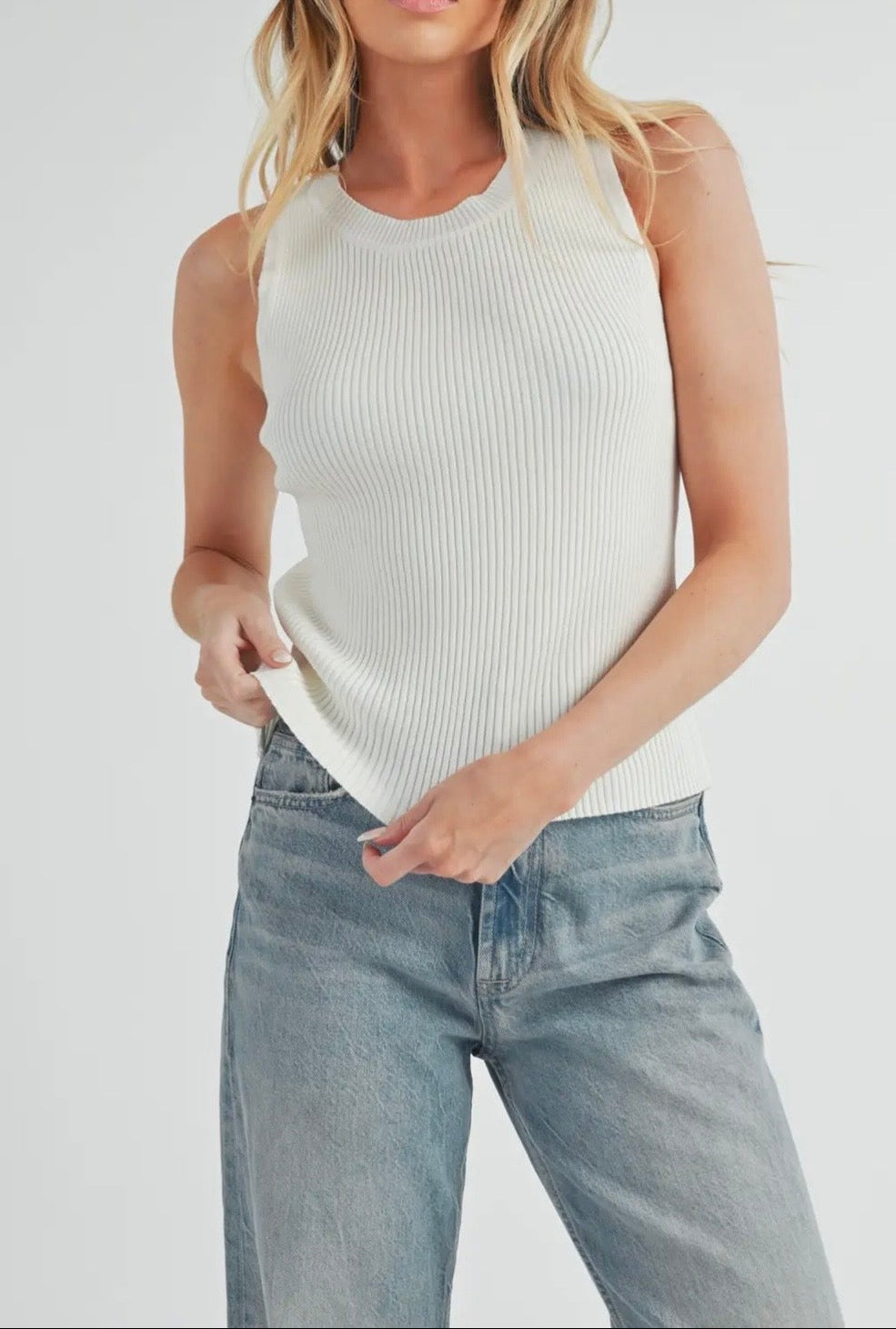 Crossandra ribbed tank top