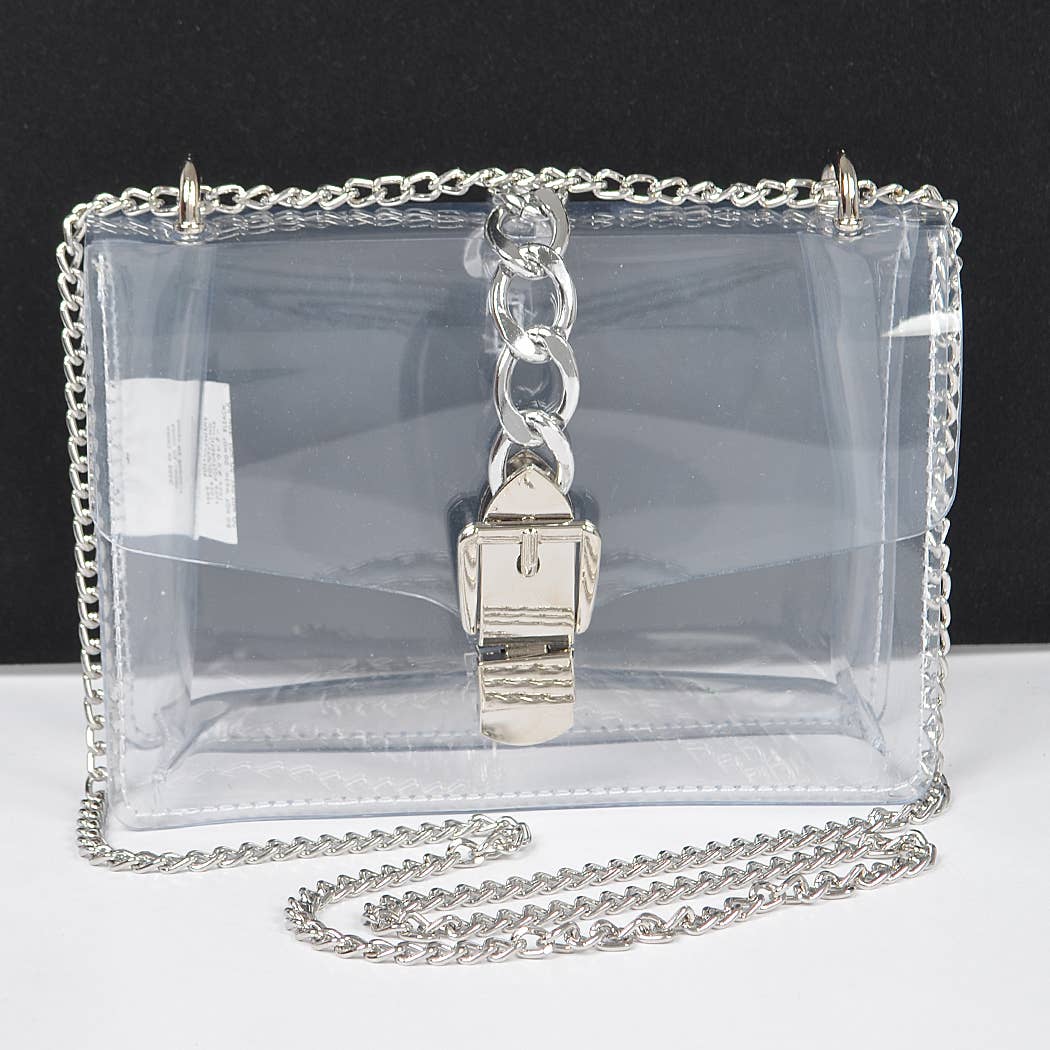 Diana Metal Buckle Clear Crossbody Bag