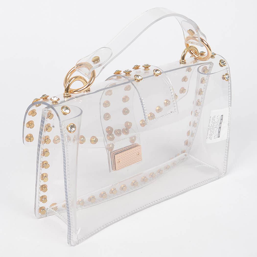 Francesca Rhinestone Clear Crossbody Purse