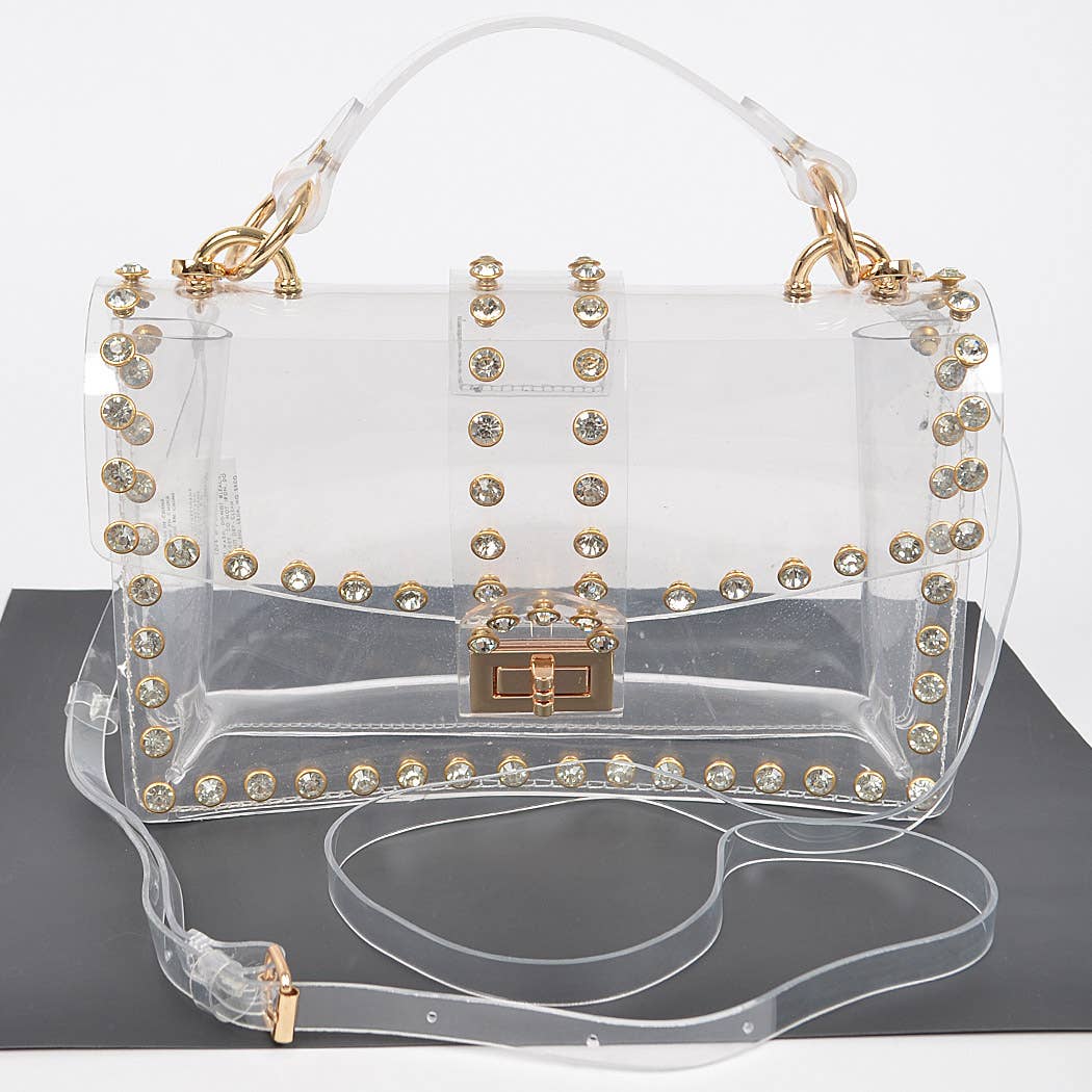 Francesca Rhinestone Clear Crossbody Purse