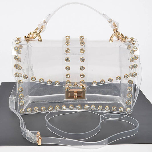 Francesca Rhinestone Clear Crossbody Purse