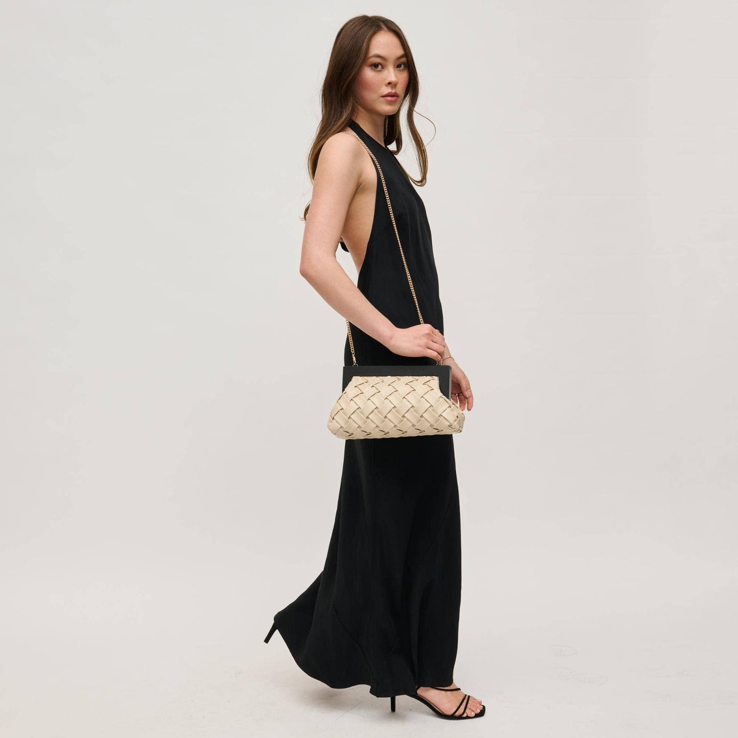 Ada Woven Wooden Frame Clutch