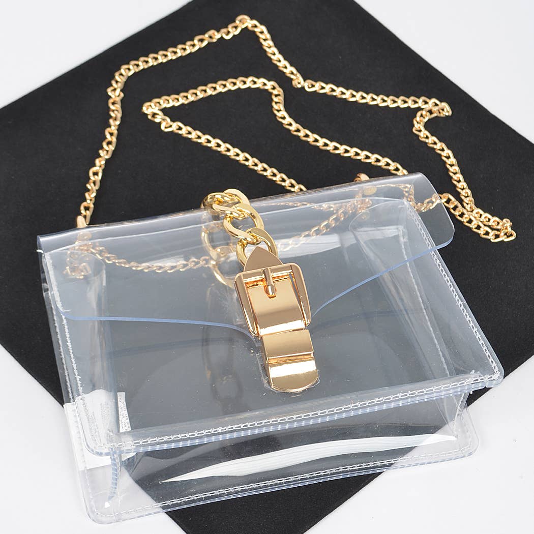 Diana Metal Buckle Clear Crossbody Bag